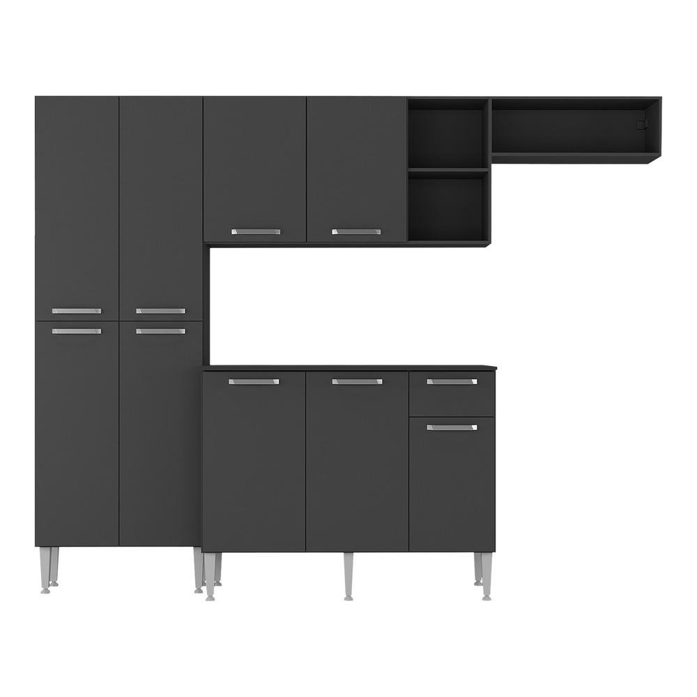 Cozinha Compacta Pequim 9 Portas MP2933 Multimoveis Preto