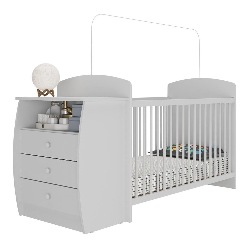 Berco Comoda com Colchao Incluso Colinho de Mae Multimoveis Branco