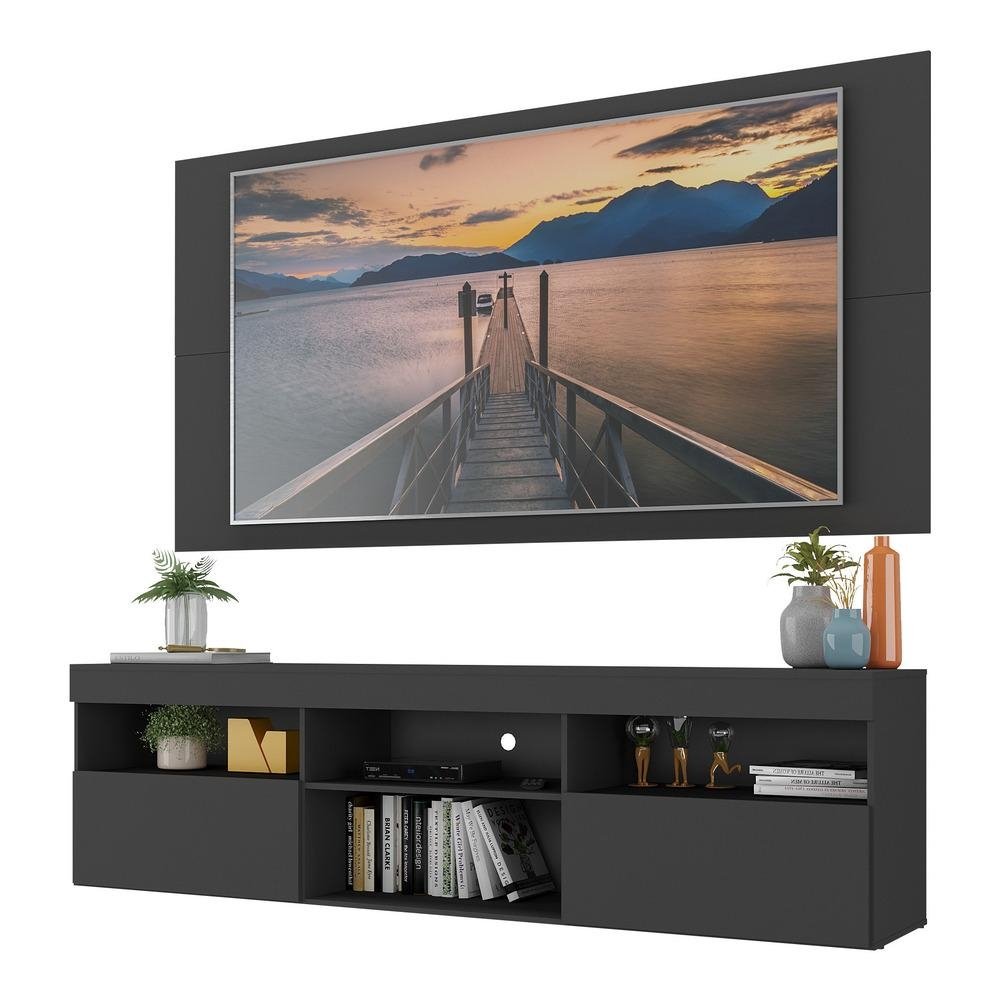 Rack com Painel P/TV ate 65" Florida Multimoveis Preto
