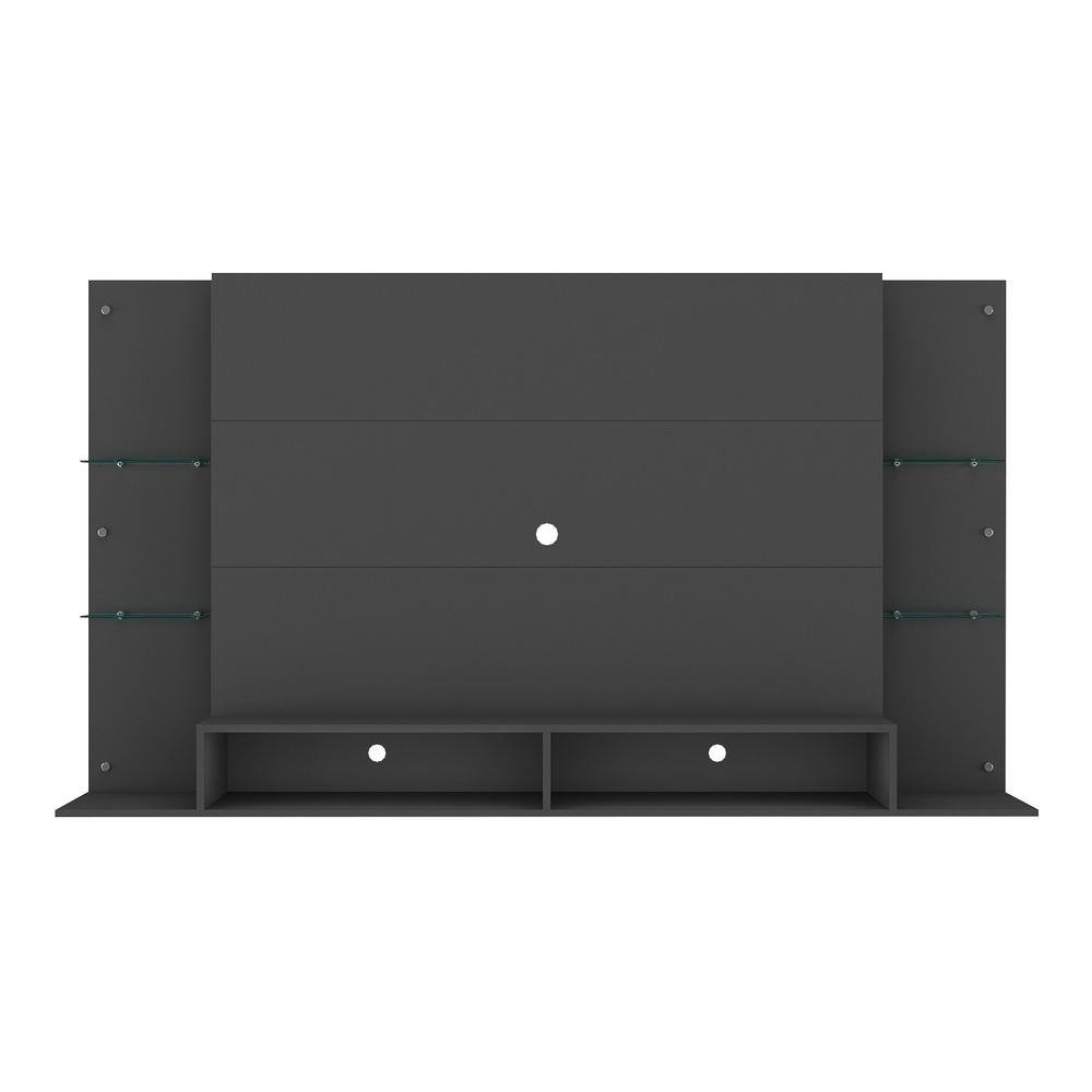 Painel TV 60" com Suporte e Prateleiras de Vidro Nairobi Multimoveis Preto