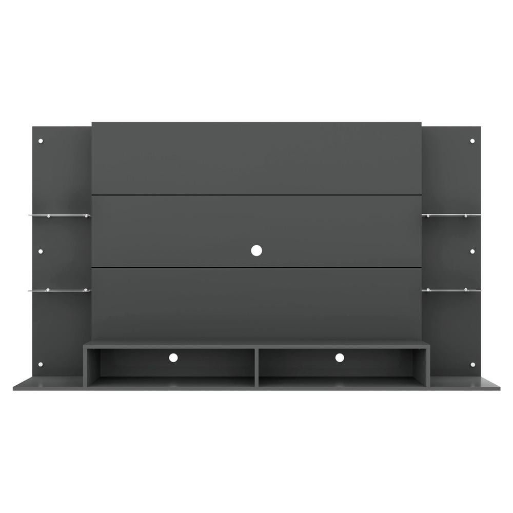 Painel TV 60" com Suporte e Prateleiras de Vidro Nairobi Multimoveis Grafite