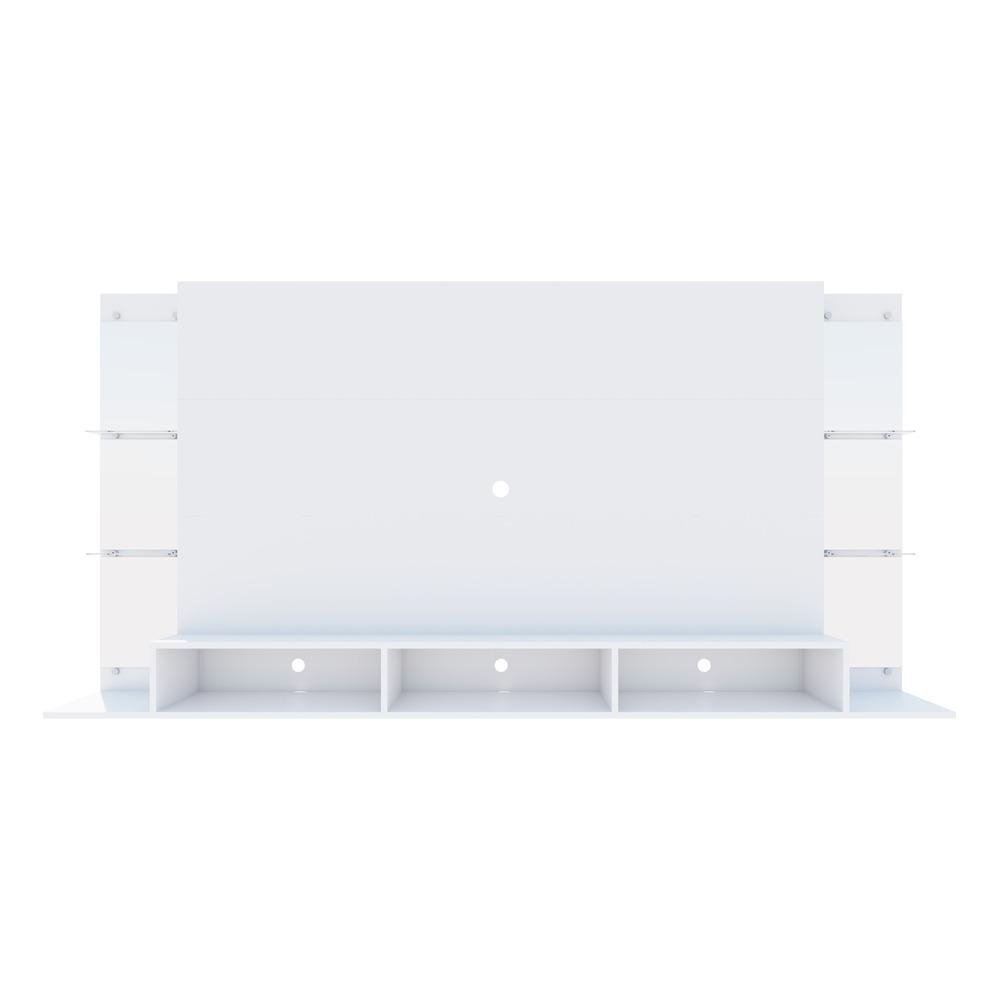 Painel TV 65" com Espelho e Prateleiras de Vidro Nairobi Plus Multimoveis Branco