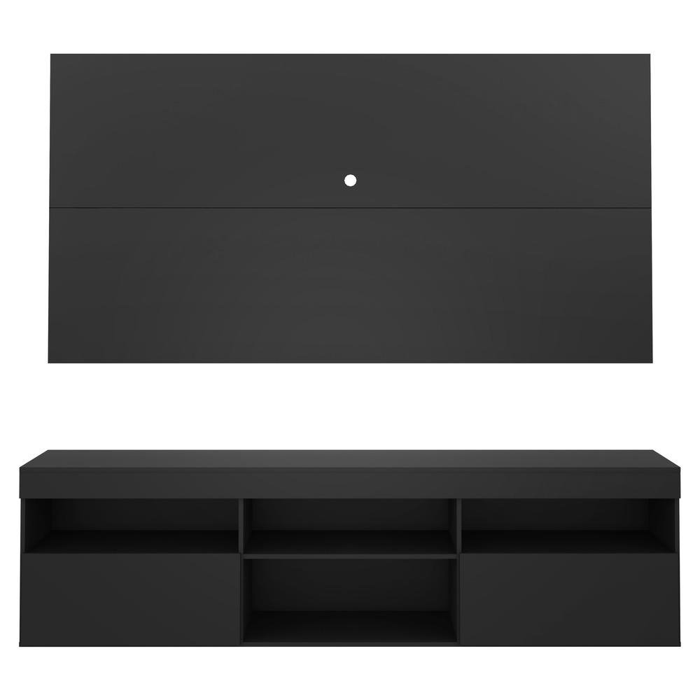 Painel TV ate 65 polegadas com Rack Suspenso Florida Multimoveis Preto