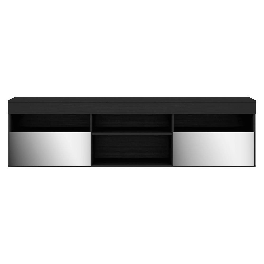 Rack TV 65" com Espelho e 2 Portas Paris Multimoveis Preto