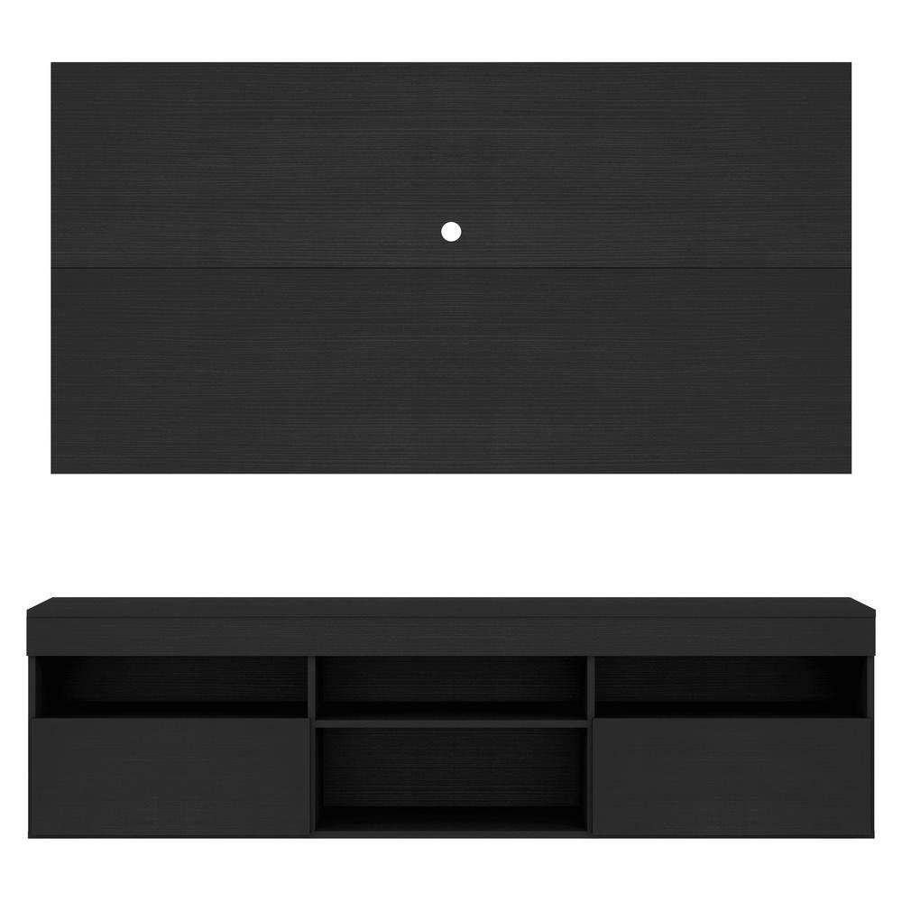 Rack com Painel para TV ate 65" Suspenso com 2 Portas Londres Multimoveis Preto