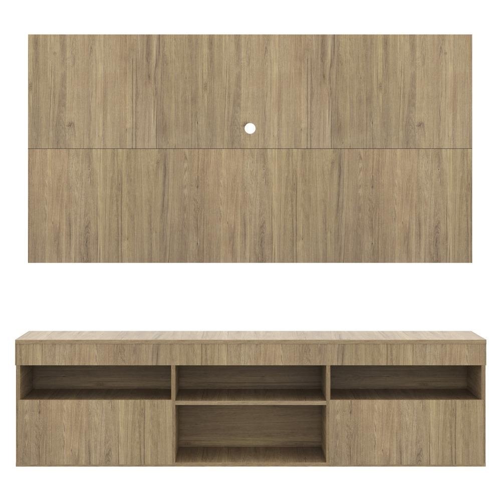 Rack com Painel e Suporte para TV ate 65" Suspenso com 2 Portas Londres Multimoveis Rustic