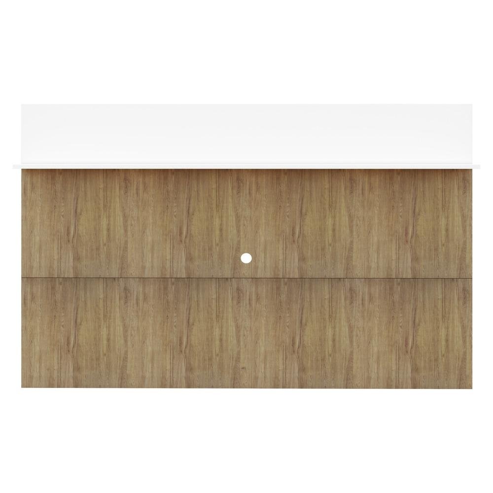 Painel com Suporte para TV ate 65" e Prateleira Amsterda Plus Multimoveis Rustic/Branco