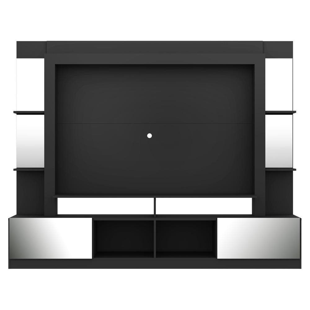 Rack Estante com Suporte TV 65" e Espelho Oslo Multimoveis Preto