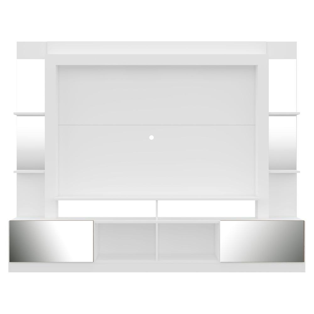 Rack Estante com Suporte TV 65" e Espelho Oslo Multimoveis Branco/Madeirado