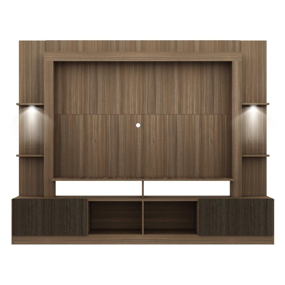 Rack Estante com Suporte TV 65" e Leds Berlim Multimoveis Madeirado/Tenerife