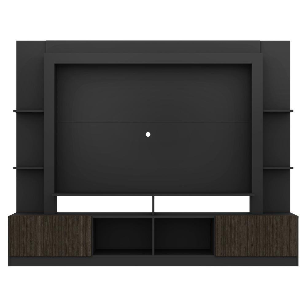 Rack Estante com Painel e Suporte TV 65" e 2 portas Oslo Multimoveis Preto/Tenerife