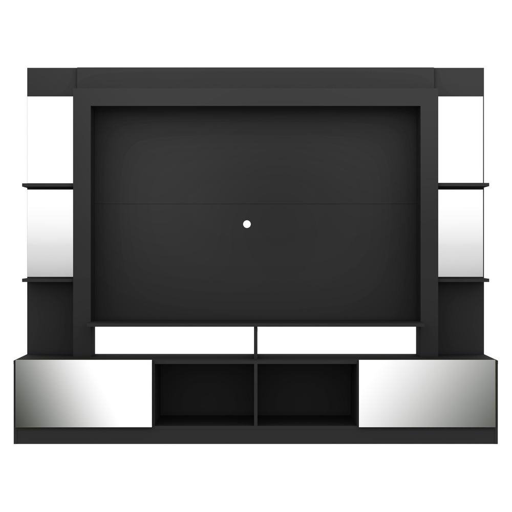 Rack Estante com Painel TV 65" e Espelho Oslo Multimoveis Preto/Tenerife