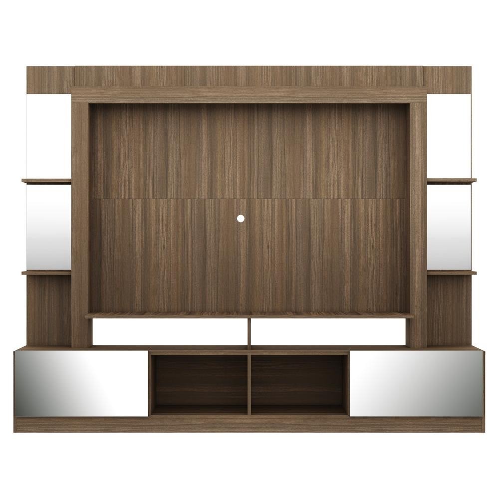 Rack Estante com Painel TV 65" e Espelho Oslo Multimoveis Madeirado