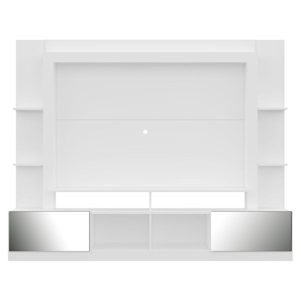 Rack c/ Painel TV 65" Portas c/ Espelho Oslo Multimoveis Branco/Preto