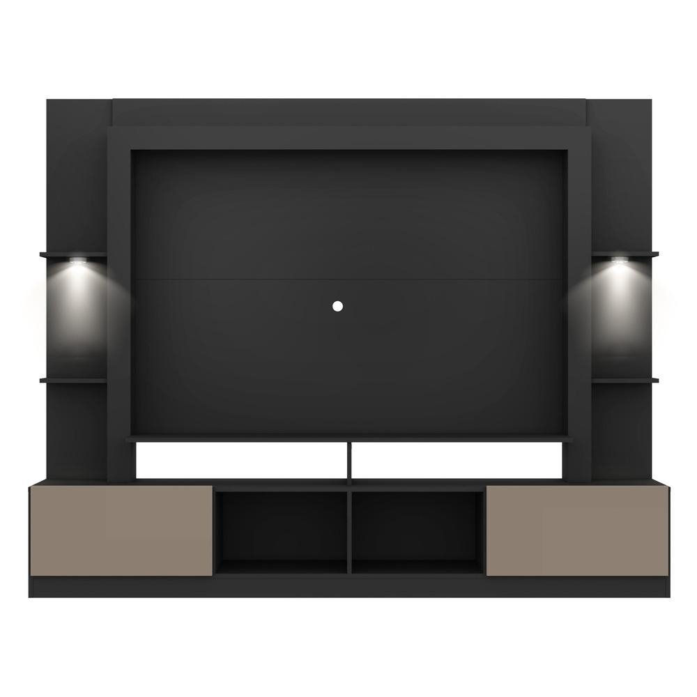 Rack Estante TV 65" com Leds Berlim Multimoveis Preto/Lacca Fume