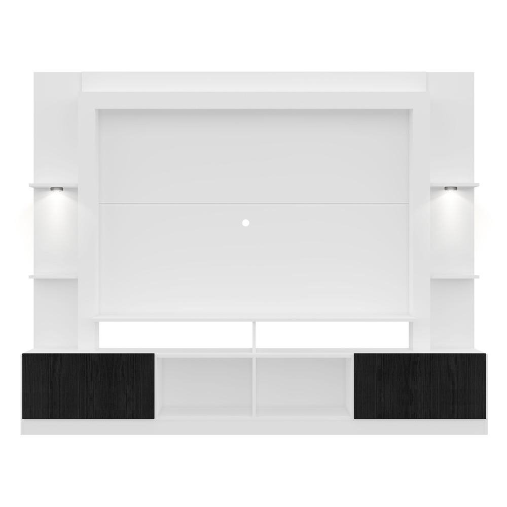 Rack Estante TV 65" com Leds Berlim Multimoveis Branco/Preto