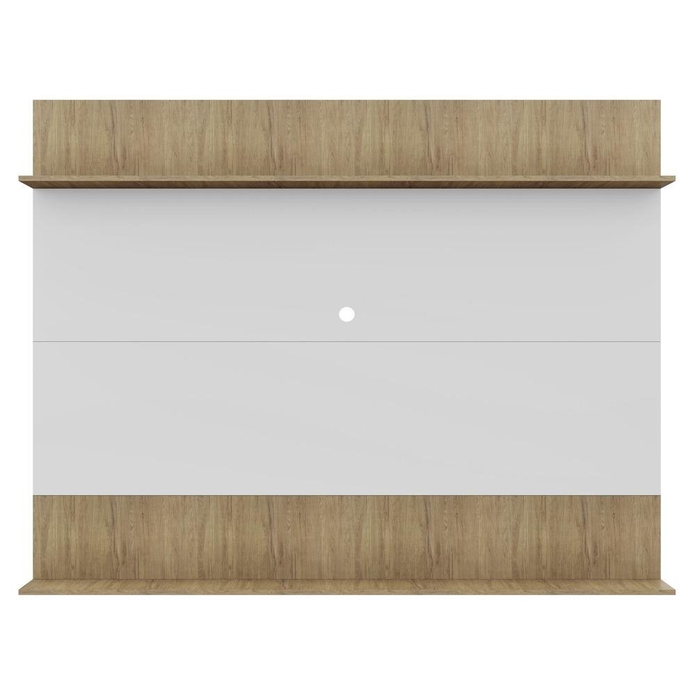 Painel TV 65" com Prateleiras Amsterda Classic Multimoveis Branco/Rustic