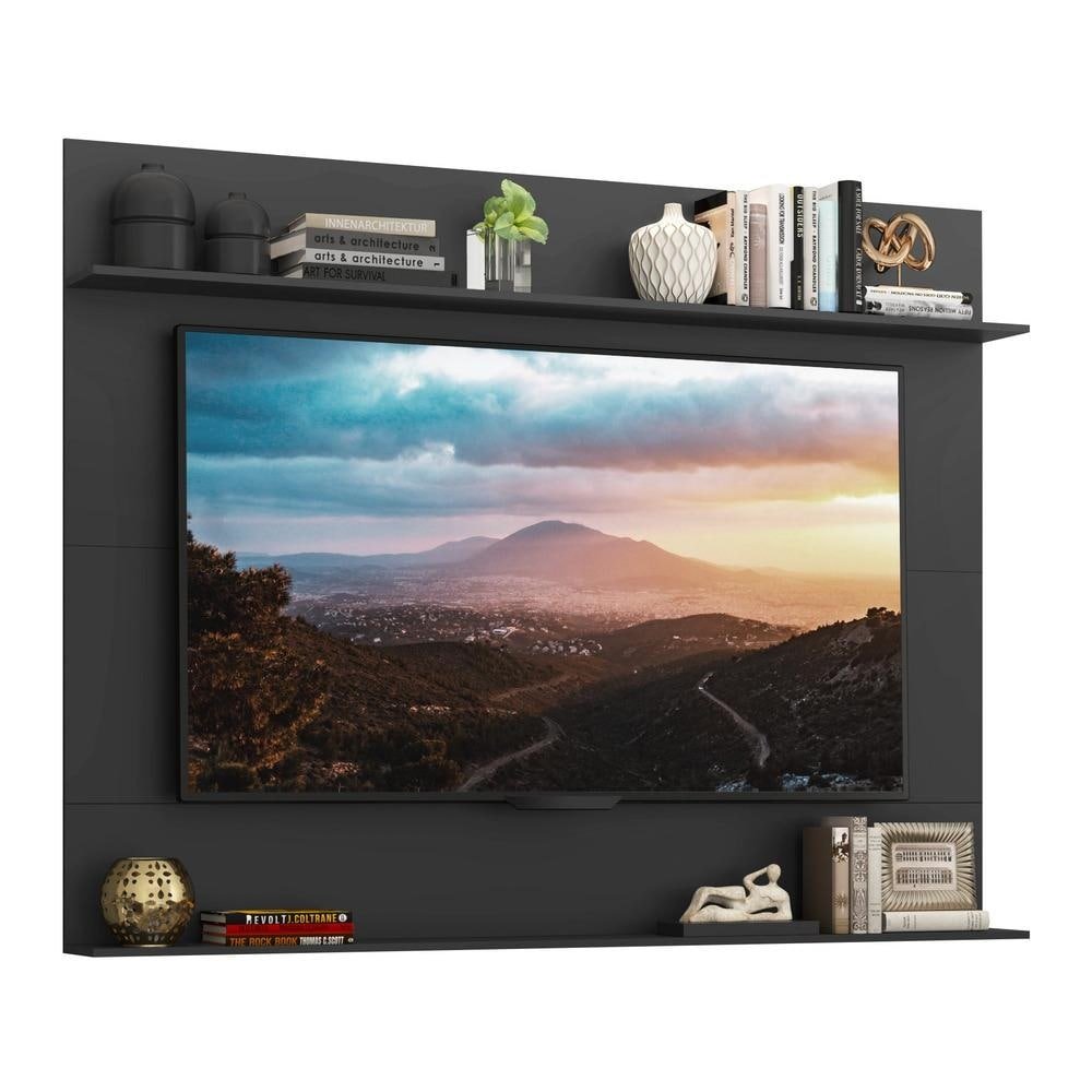 Painel com Suporte TV 65" e Prateleiras Amsterda Classic Multimoveis Preto