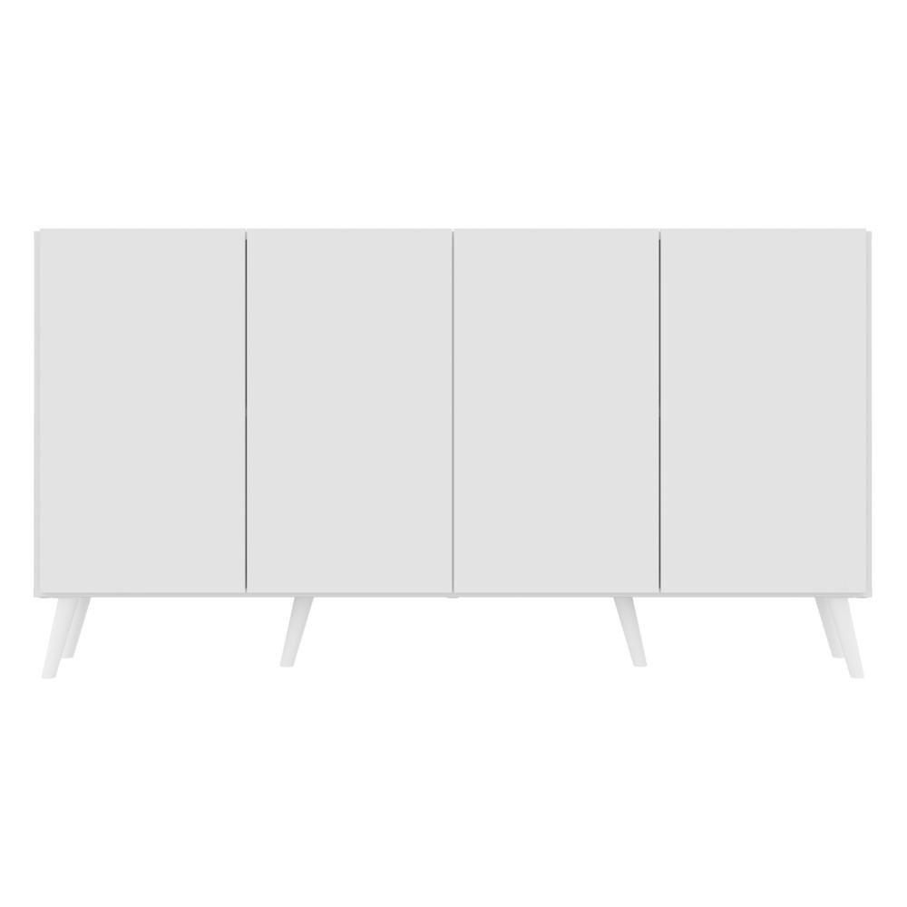 Aparador Buffet 4 Portas com Pes Retro Veneza Multimoveis Branco