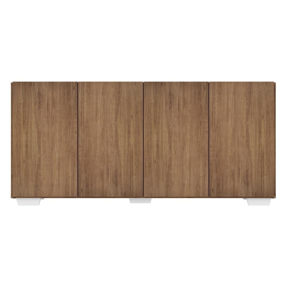 Aparador Buffet 4 Portas com Pes Quadrados Veneza Multimoveis Rustic/Branco