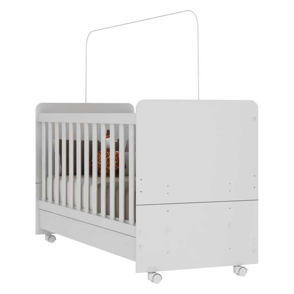 Berco Americano 3x1 com Colchao Incluso e Rodizios Pimpolho Multimoveis Branco