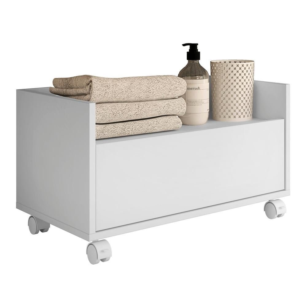 Gabinete Armário Banheiro 60 cm com Rodízios Multimóveis Branco