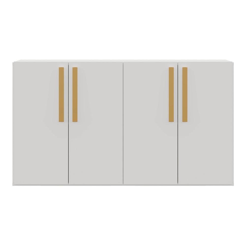 Aparador Buffet 4 Portas Suspenso Viena Multimoveis Branco/Natural