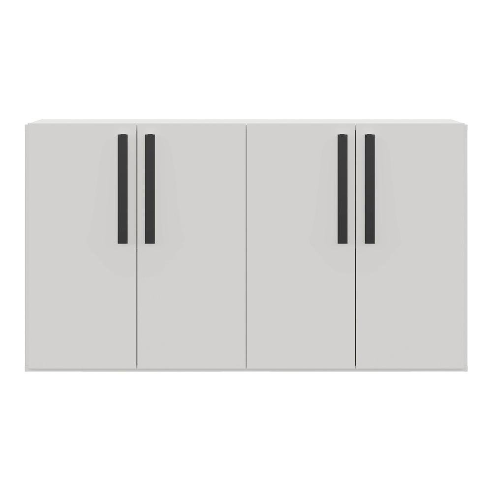 Aparador Buffet 4 Portas Suspenso Viena Multimoveis Branco/Preto