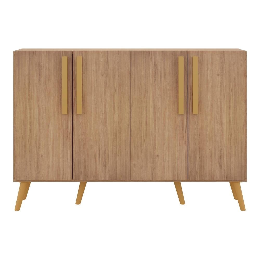Aparador Buffet 4 Portas com Pes Retro Viena Multimoveis Rustic/Natural