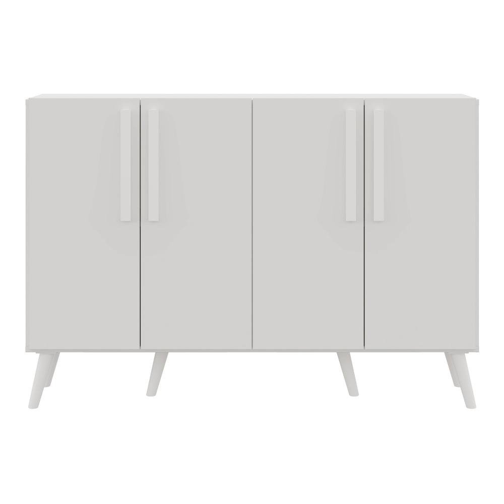 Aparador Buffet 4 Portas com Pes Retro Viena Multimoveis Branco