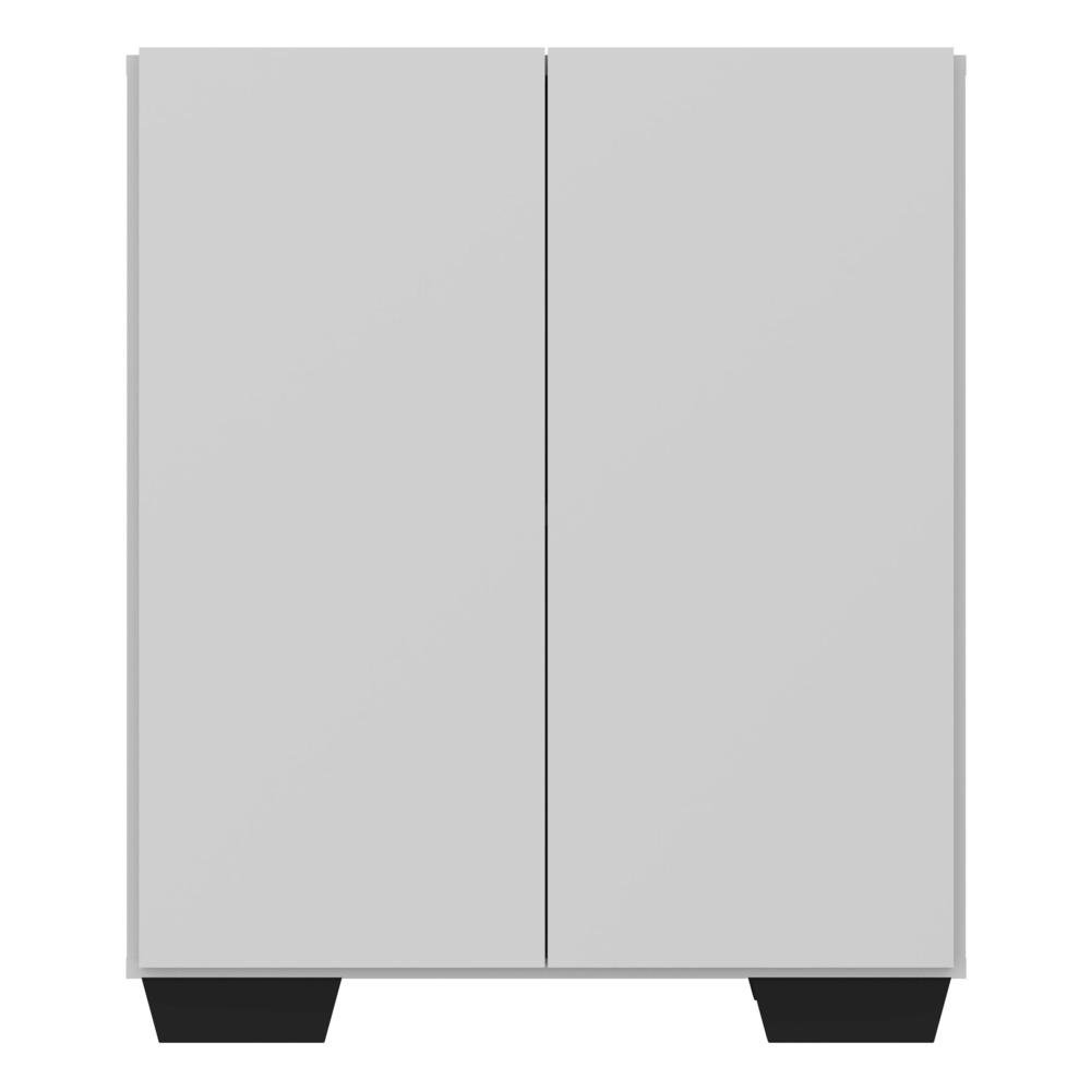 Aparador Cantinho do Cafe com Pes Quadrados e 2 Portas Multimoveis Branco/Preto