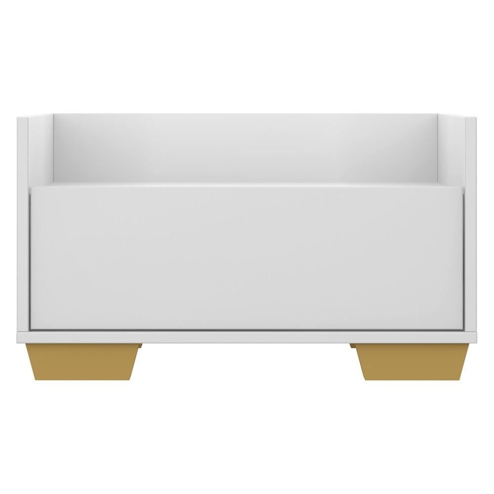 Gabinete Armário Banheiro 60 cm com Pés Quadrados Multimóveis Branco/Natural