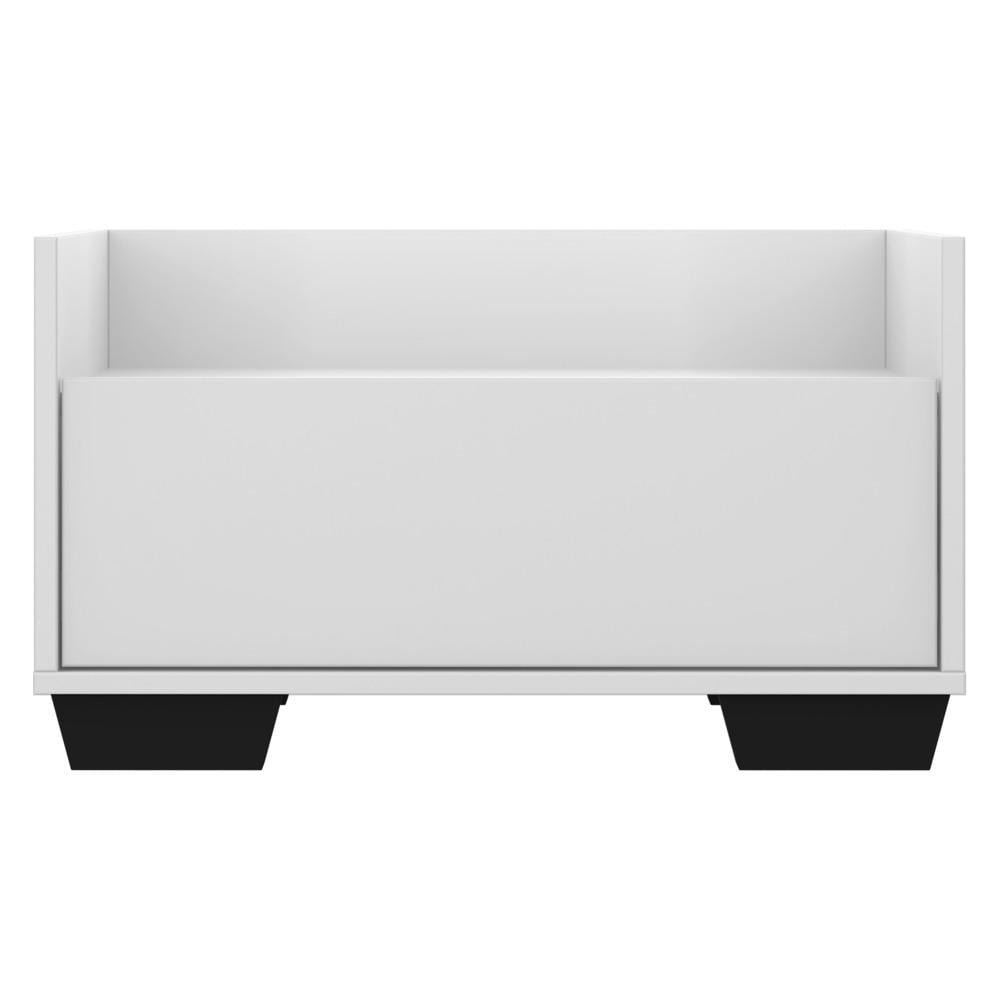 Gabinete Armário Banheiro 60 cm com Pés Quadrados Multimóveis Branco/Preto