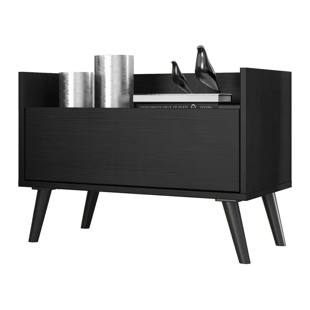 Mesa de Cabeceira 60 cm com Pes Retro Multimoveis Preta