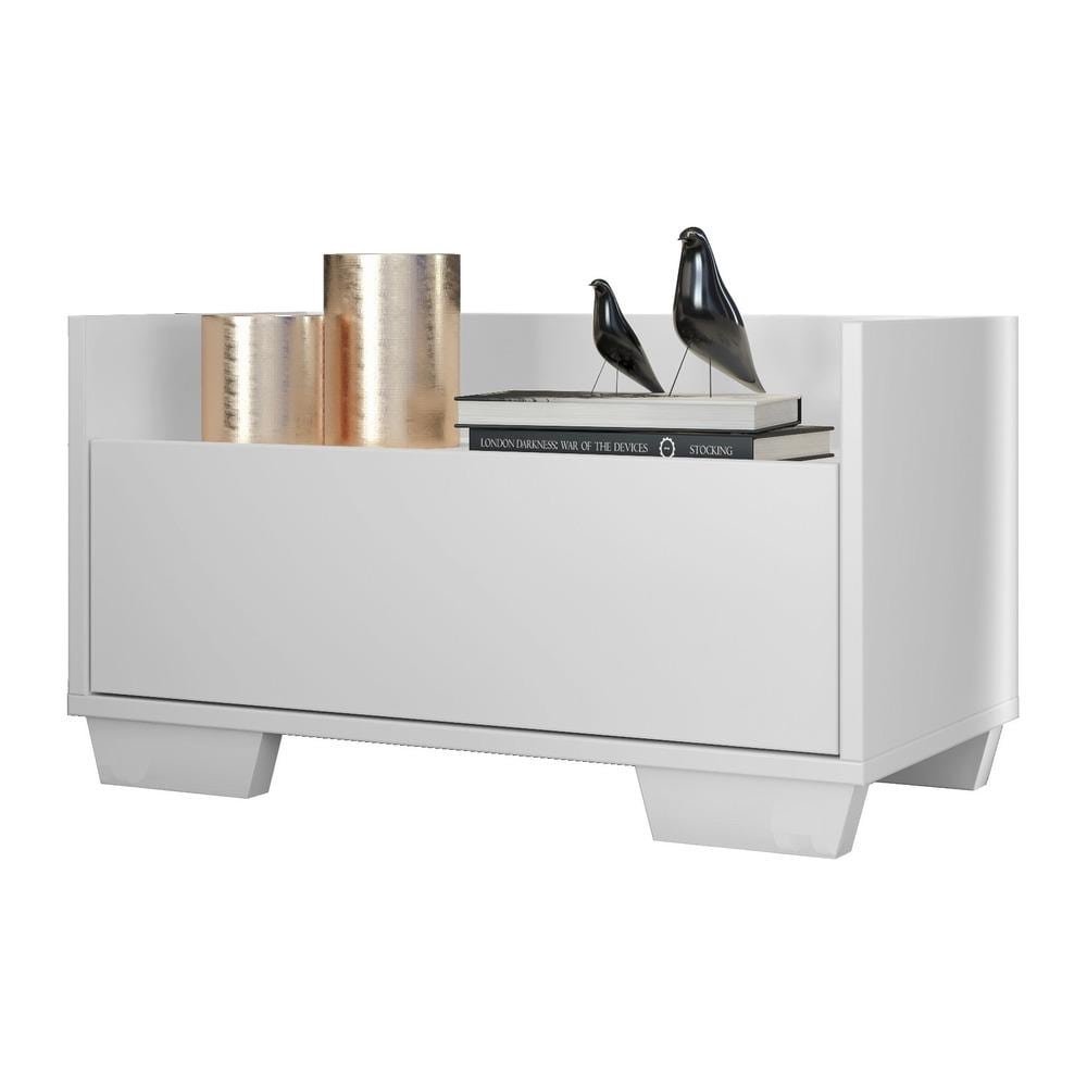 Mesa de Cabeceira 60 cm com Pes Quadrados Multimoveis Branca