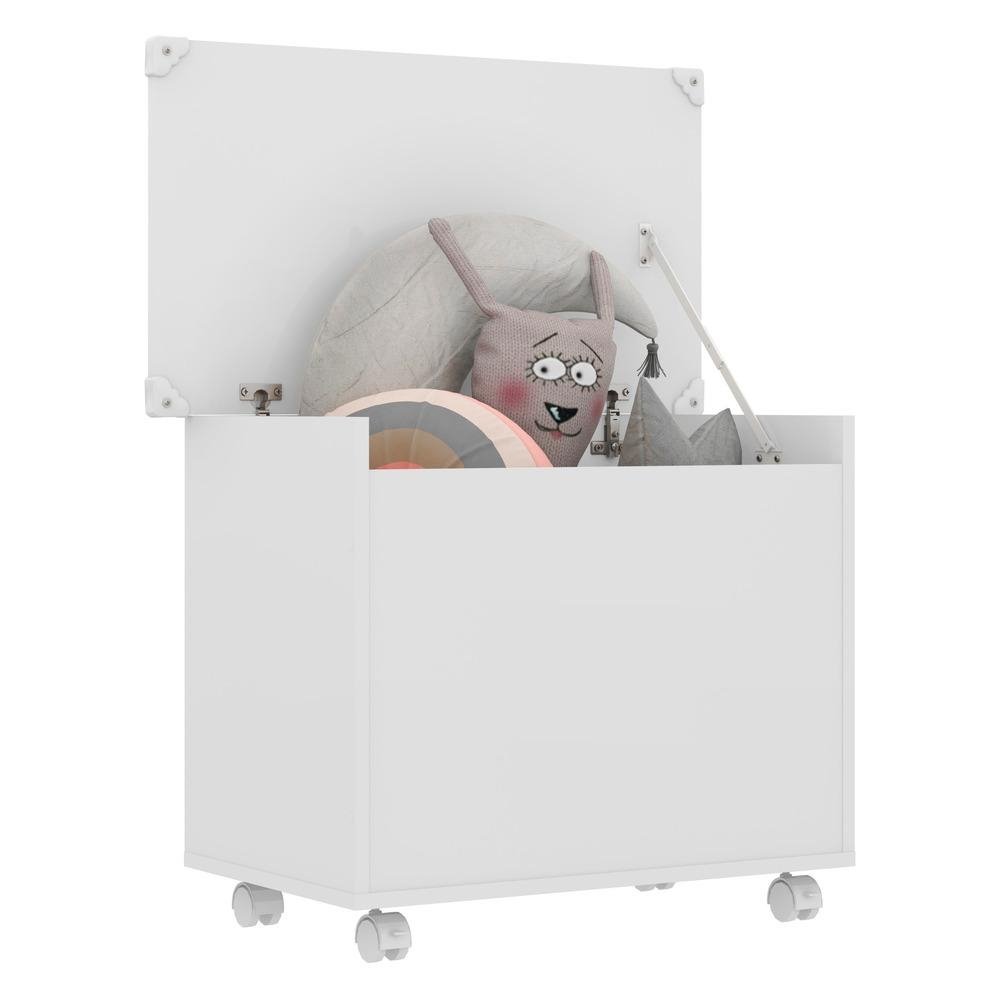 Bau Organizador Caixa de Brinquedos c/ Rodizios Multimoveis Branco