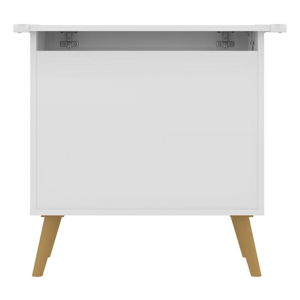 Bau Organizador Caixa de Brinquedos Retro Multimoveis Branco/Natural