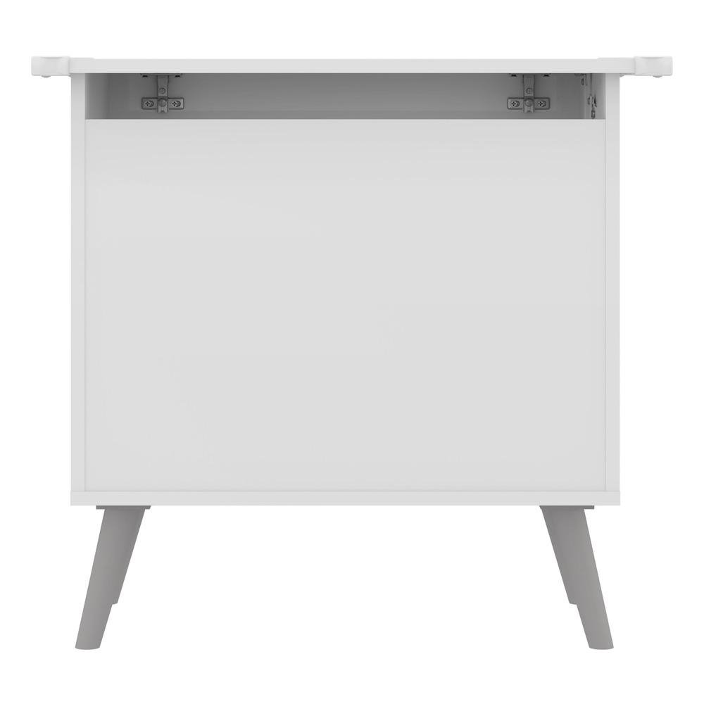 Bau Organizador Caixa de Brinquedos Retro Multimoveis Branco/Cinza