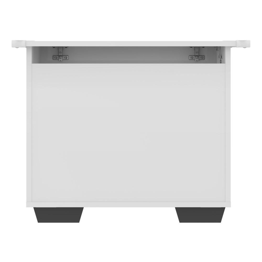 Bau Organizador Caixa de Brinquedos Pes Quadrados Multimoveis Branco/Preto