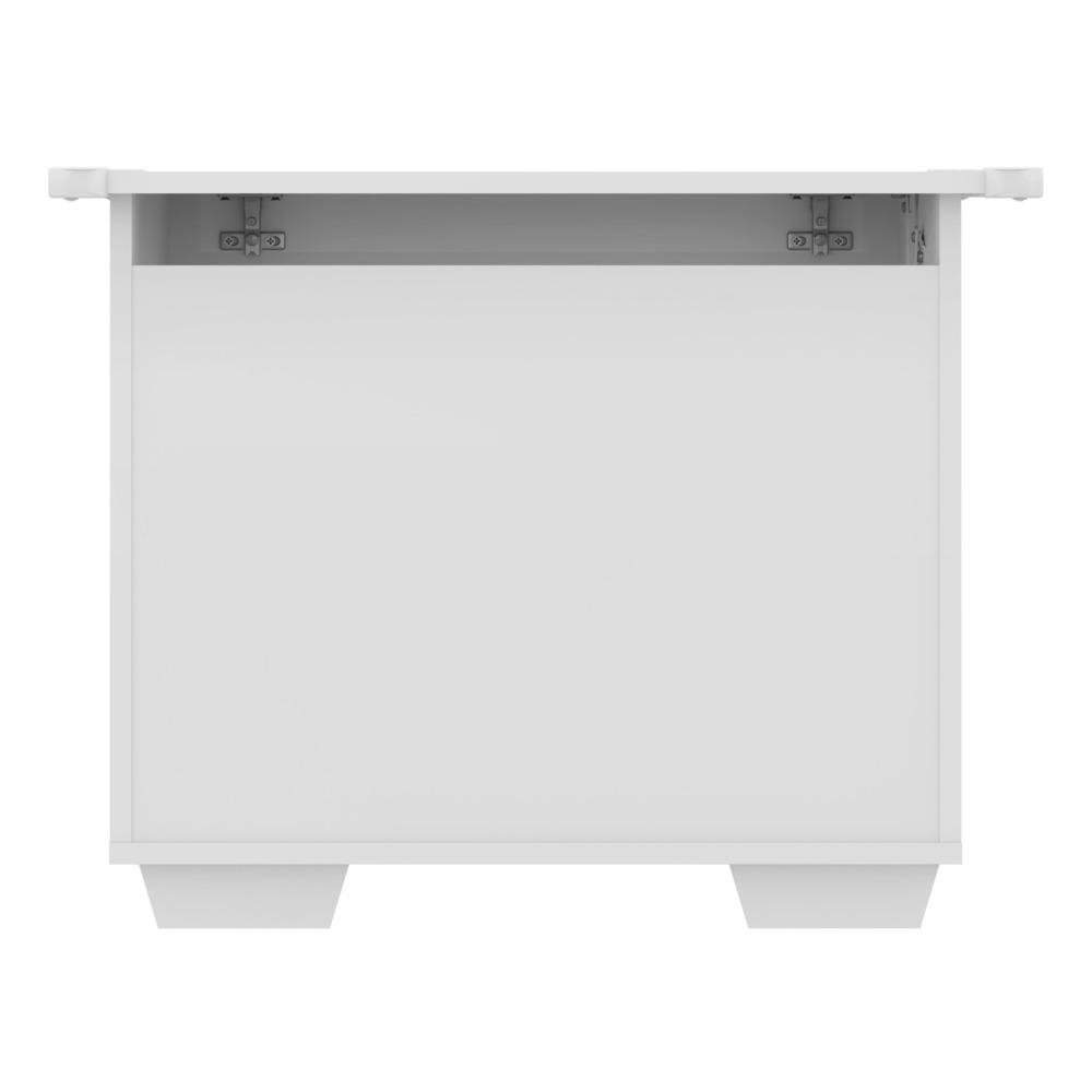 Bau Organizador Caixa de Brinquedos Pes Quadrados Multimoveis Branco