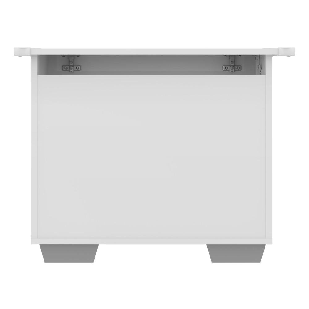 Bau Organizador Caixa de Brinquedos Pes Quadrados Multimoveis Branco/Cinza