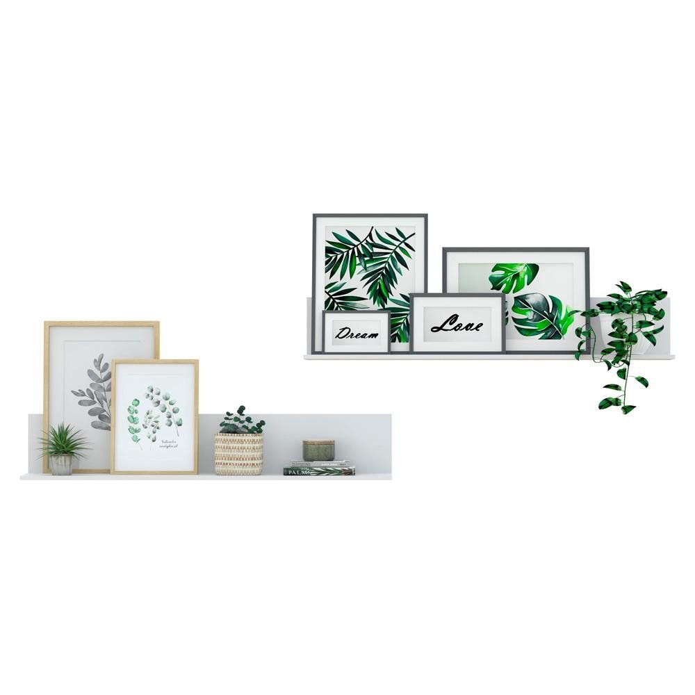 Kit 2 Prateleiras Nichos Decorativos 175 cm Multimoveis Branco