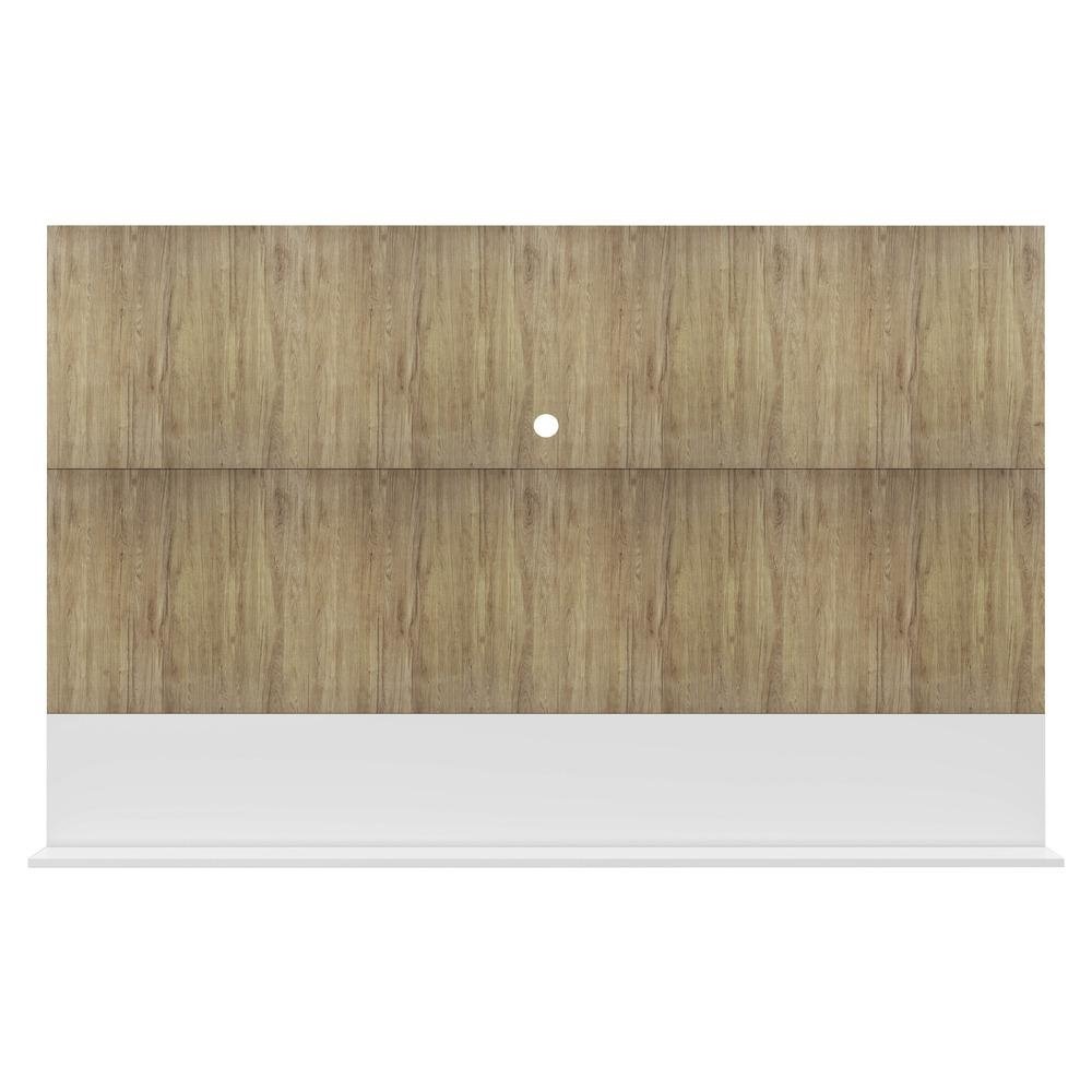 Painel com Suporte TV 65" e Prateleira Amsterda Up Multimoveis Rustic/Branco