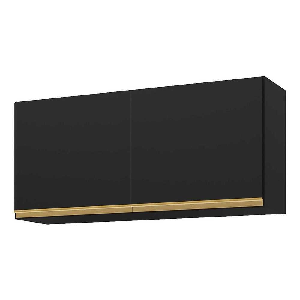 Armario Aereo Cozinha 120 cm 2 Portas Veneza GB Multimoveis Preto