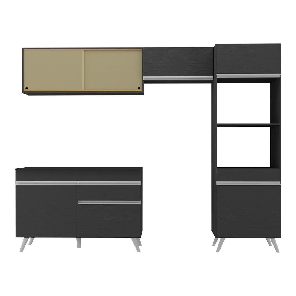 Armario de Cozinha Compacta 4 pecas MP3692.898 Veneza Preto