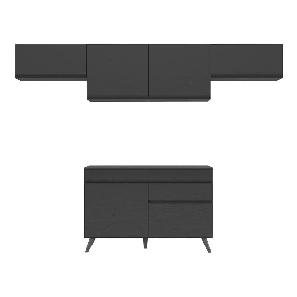 Armário de Cozinha Compacta 4 peças MP3697.895 Veneza Preto