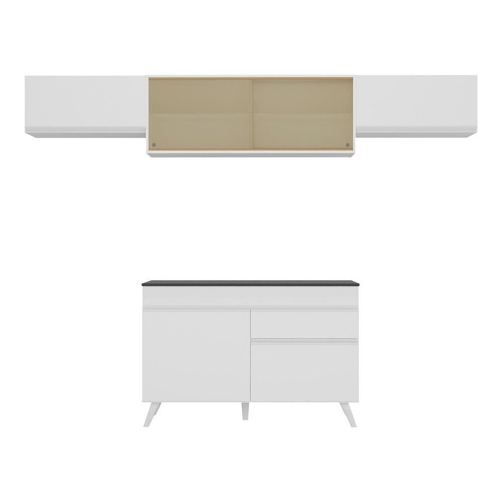 Armário de Cozinha Compacta 4 peças MP3698.891 Veneza Multimóveis Branco
