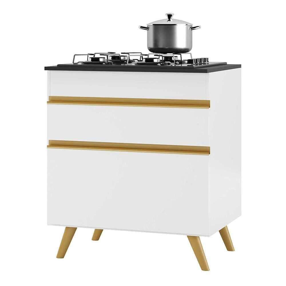 Balcao Cozinha para Cooktop 70 cm 1 Porta 1 Gaveta Veneza GW Multimoveis Branco