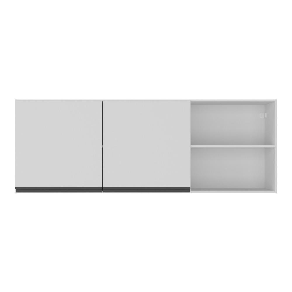 Armario de Cozinha Aereo 150 cm 2 Portas Veneza Multimoveis MP3741.964 Branco/Preto