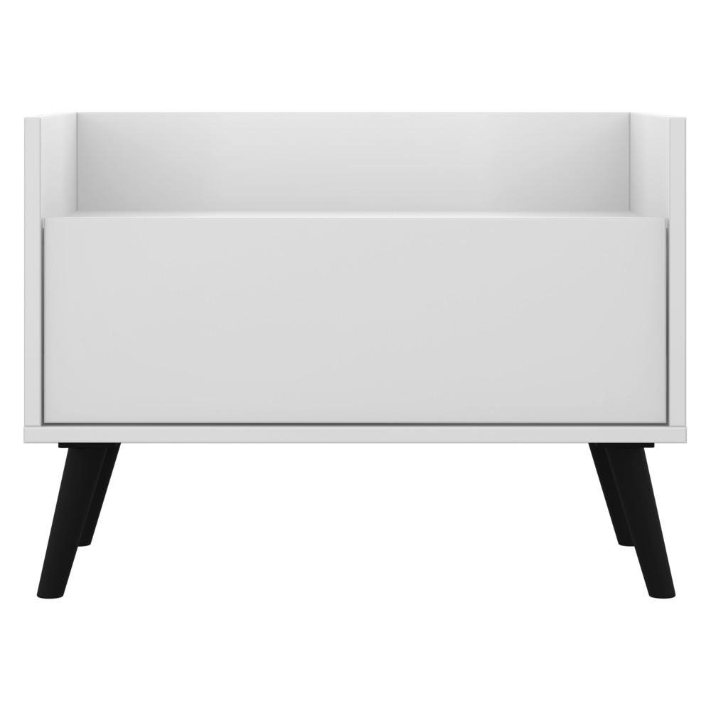 Mesa de Cabeceira 80 cm com Pes Retro Multimoveis Branca/Preta